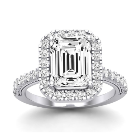 Emerald Moissanite Engagement Ring Engagement Rings 1