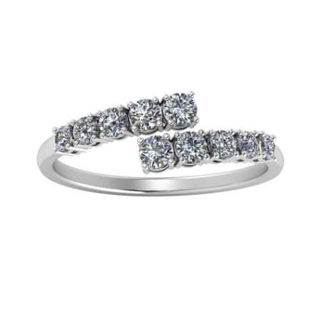 Anthea Split Bar Trendy Moissanite Wedding Ring Jewelry 1