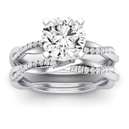 Iris Moissanite Matching Band Only (does Not Include Engagement Ring) For Ring With Round Center Jewelry 1
