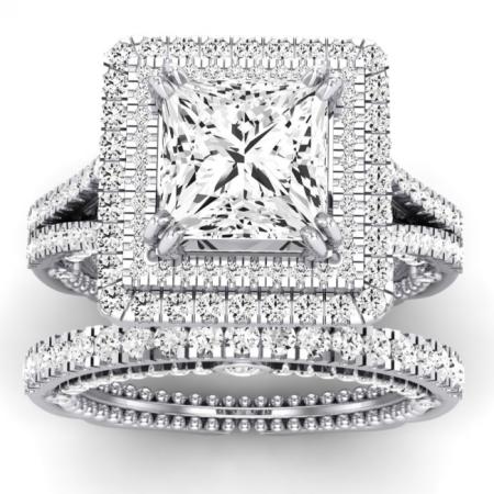 Lupin Moissanite Matching Band Only (does Not Include Engagement Ring)  For Ring With Princess Center Jewelry 1