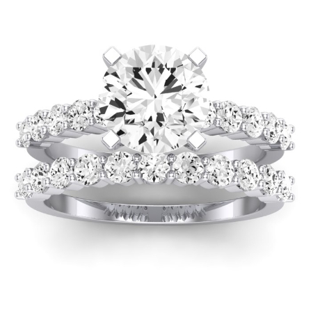 Magnolia Moissanite Matching Band Only (does Not Include Engagement Ring) For Ring With Round Center Jewelry 1