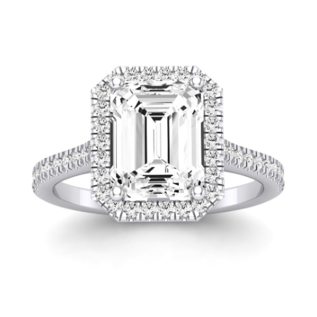 Emerald Diamond Engagement Ring (Clarity Enhanced)