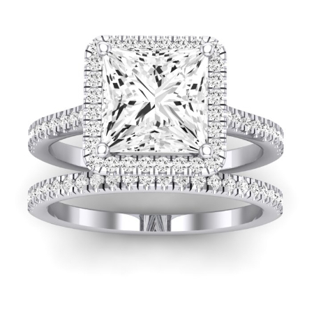 Mallow Moissanite Matching Band Only (does Not Include Engagement Ring)   For Ring With Princess Center Jewelry 1