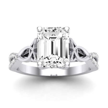 Emerald Diamond Engagement Ring (Clarity Enhanced) Engagement Rings 1