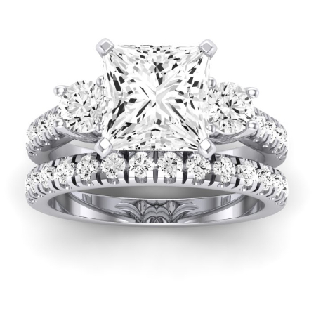 Primrose Diamond Matching Band Only ( Engagement Ring Not Included) For Ring With Princess Center Jewelry 1