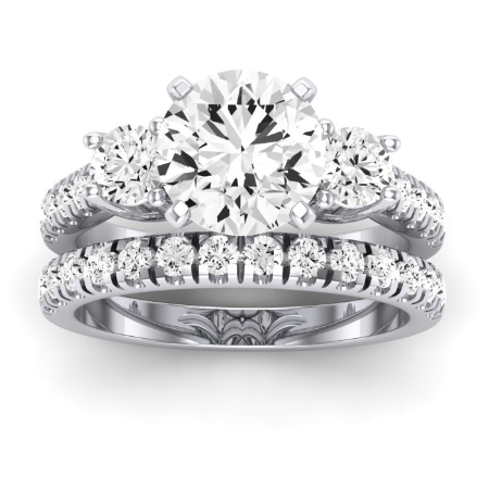 Primrose Moissanite Matching Band Only ( Engagement Ring Not Included) For Ring With Round Center Jewelry 1