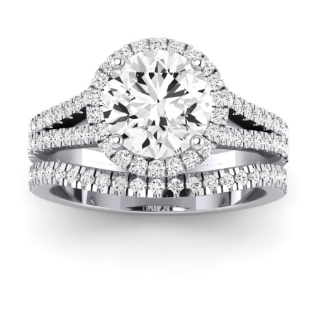 Silene Moissanite Matching Band Only ( Engagement Ring Not Included) For Ring With Round Center