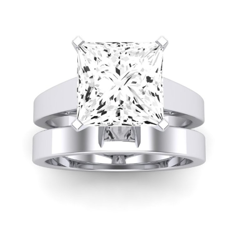 Snowdrop Moissanite Matching Band Only (engagement Ring Not Included) For Ring With Princess Center Jewelry 1