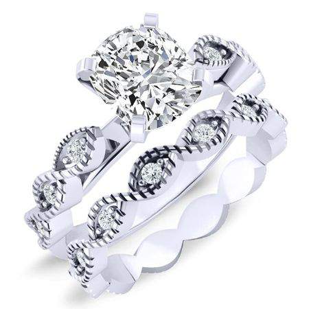 Cushion Diamond Bridal Set (Clarity Enhanced) Wedding 1