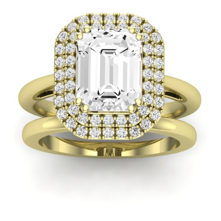 Tulip Diamond Matching Band Only ( Engagement Ring Not Included) For Ring With Emerald Center Jewelry 1