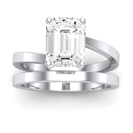 Zinnia Diamond Matching Band Only ( Engagement Ring Not Included) For Ring With Emerald Center Jewelry 1