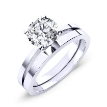 Lantana - Round Diamond Bridal Set (Clarity Enhanced)