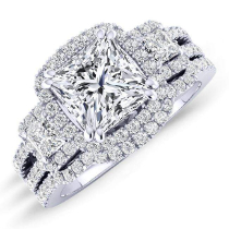 Erica - Princess Diamond Bridal Set (Clarity Enhanced)