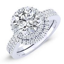 Bergenia - Round Diamond Bridal Set (Clarity Enhanced)