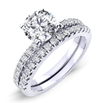 Dahlia - Round Diamond Bridal Set (Clarity Enhanced)