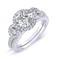 Lunaria - Round Diamond Bridal Set (Clarity Enhanced)