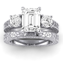 Belladonna - Emerald Diamond Bridal Set (Clarity Enhanced)