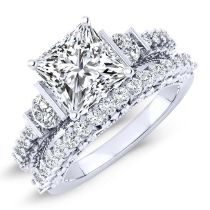 Belle Diamond Matching Band Only (engagement Ring Not Included) For Ring With Princess Center