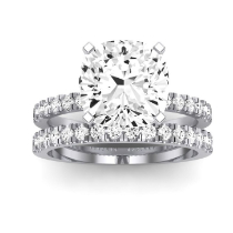 Dahlia Moissanite Matching Band Only (engagement Ring Not Included) For Ring With Cushion Center