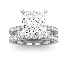 Dahlia Moissanite Matching Band Only (engagement Ring Not Included) For Ring With Princess Center