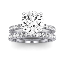 Dahlia Moissanite Matching Band Only (engagement Ring Not Included) For Ring With Round Center