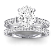 Daphne Diamond Matching Band Only ( Engagement Ring Not Included) For Ring With Oval Center