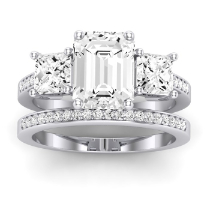 Dietes Diamond Matching Band Only (does Not Include Engagement Ring) For Ring With Emerald Center