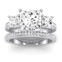 Dietes Diamond Matching Band Only (does Not Include Engagement Ring) For Ring With Princess Center