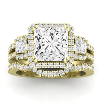 Erica Diamond Matching Band Only (does Not Include Engagement Ring) For Ring With Princess Center
