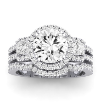 Erica Diamond Matching Band Only (does Not Include Engagement Ring) For Ring With Round Center