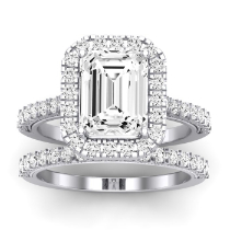 Florizel Moissanite Matching Band Only (does Not Include Engagement Ring) For Ring With Emerald Center