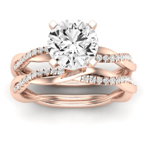 Iris Moissanite Matching Band Only (does Not Include Engagement Ring) For Ring With Round Center