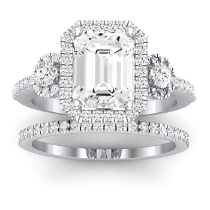 Lunaria Moissanite Matching Band Only (does Not Include Engagement Ring) For Ring With Emerald Center