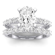 Magnolia Moissanite Matching Band Only (does Not Include Engagement Ring) For Ring With Cushion Center