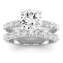 Magnolia Moissanite Matching Band Only (does Not Include Engagement Ring) For Ring With Round Center