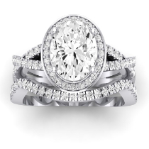 Moonflower Diamond Matching Band Only ( Engagement Ring Not Included) For Ring With Oval Center