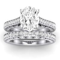 Nala Moissanite Matching Band Only (does Not Include Engagement Ring) For Ring With Oval Center