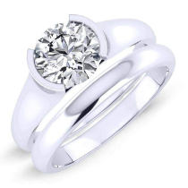 Jasmine - Round Diamond Bridal Set (Clarity Enhanced)