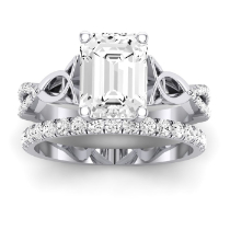 Pavonia - Emerald Diamond Bridal Set (Clarity Enhanced)