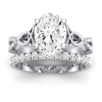 Pavonia Moissanite Matching Band Only (does Not Include Engagement Ring)  For Ring With Oval Center