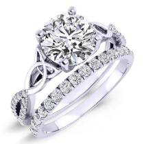 Pavonia - Round Diamond Bridal Set (Clarity Enhanced)