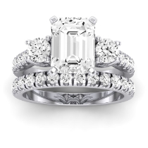 Primrose Diamond Matching Band Only ( Engagement Ring Not Included) For Ring With Emerald Center