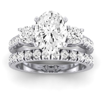 Primrose Moissanite Matching Band Only ( Engagement Ring Not Included) For Ring With Oval Center
