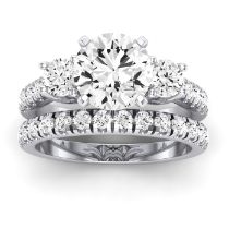Primrose Moissanite Matching Band Only ( Engagement Ring Not Included) For Ring With Round Center