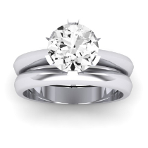 Senna Moissanite Matching Band Only (does Not Include Engagement Ring) For Ring With Round Center