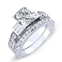 Daisy Diamond Matching Band Only (engagement Ring Not Included) For Ring With Cushion Center