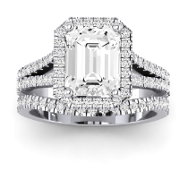 Silene - Emerald Diamond Bridal Set (Clarity Enhanced)
