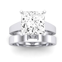 Snowdrop Moissanite Matching Band Only (engagement Ring Not Included) For Ring With Princess Center