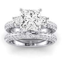 Thistle Moissanite Matching Band Only (does Not Include Engagement Ring) For Ring With Princess Center