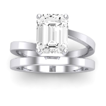 Zinnia - Emerald Diamond Bridal Set (Clarity Enhanced)